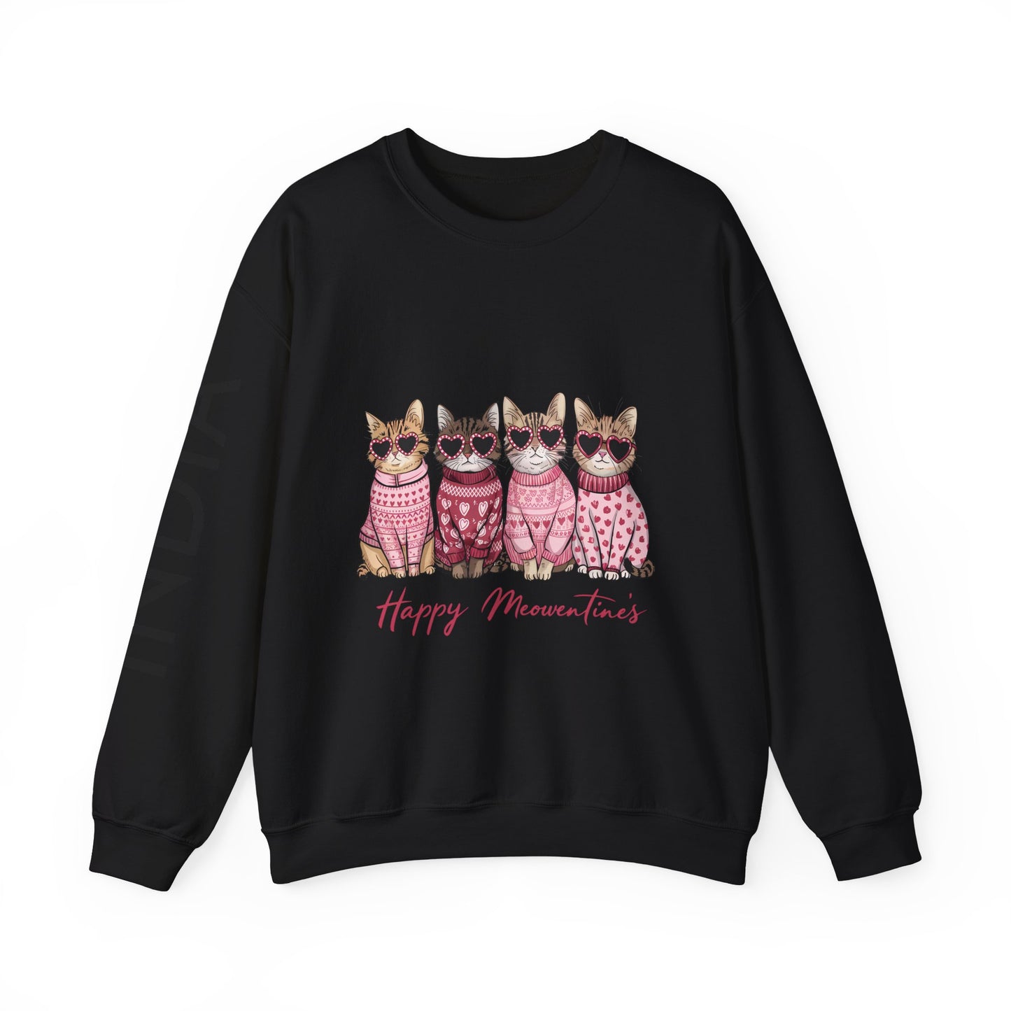 Cozy Cat Lovers Valentine's Sweatshirt, Cute Animal Apparel, Valentine's Day Gift, Unisex Crewneck, Fun Cat Sweatshirt