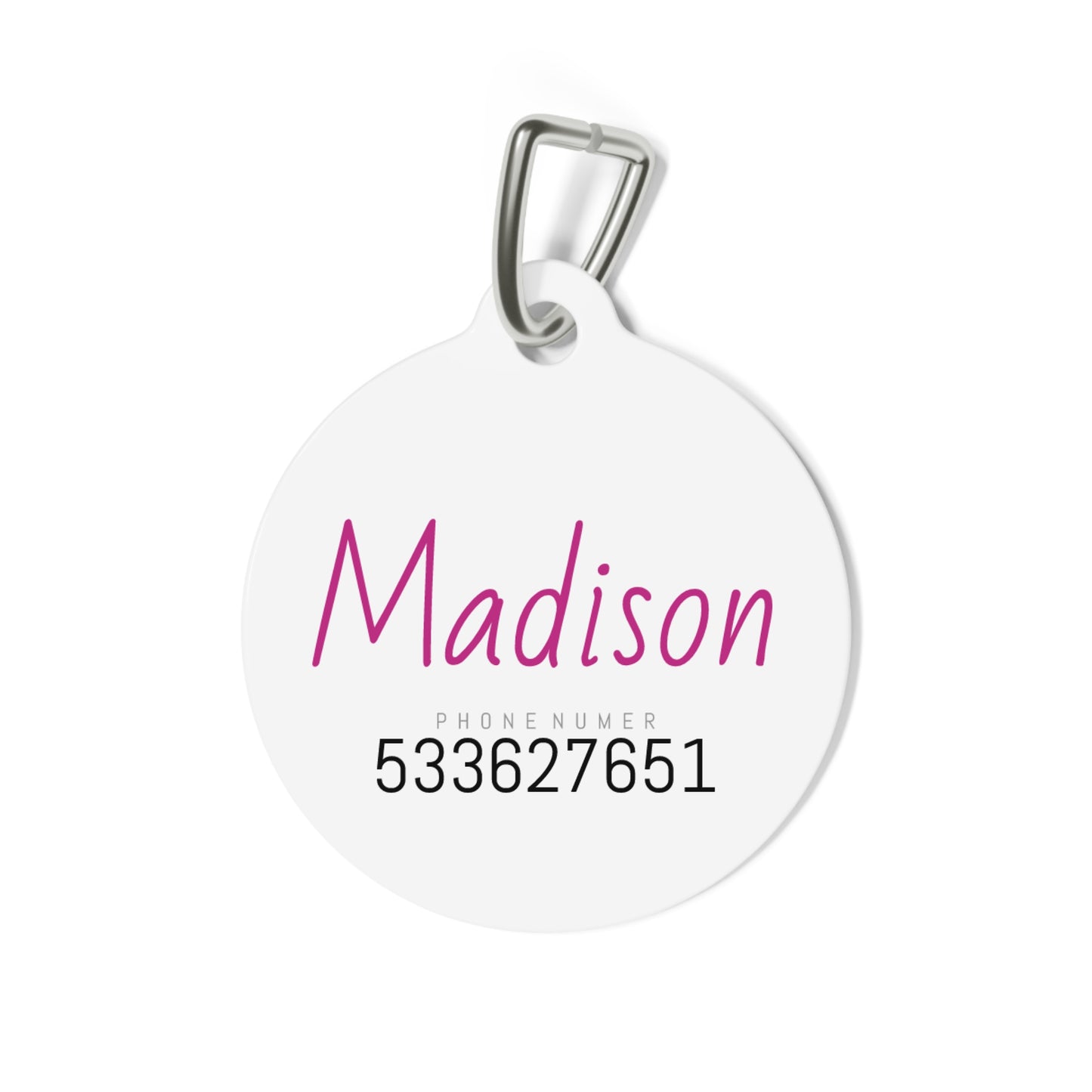 Custom Dog ID Tag with Name and Phone Number