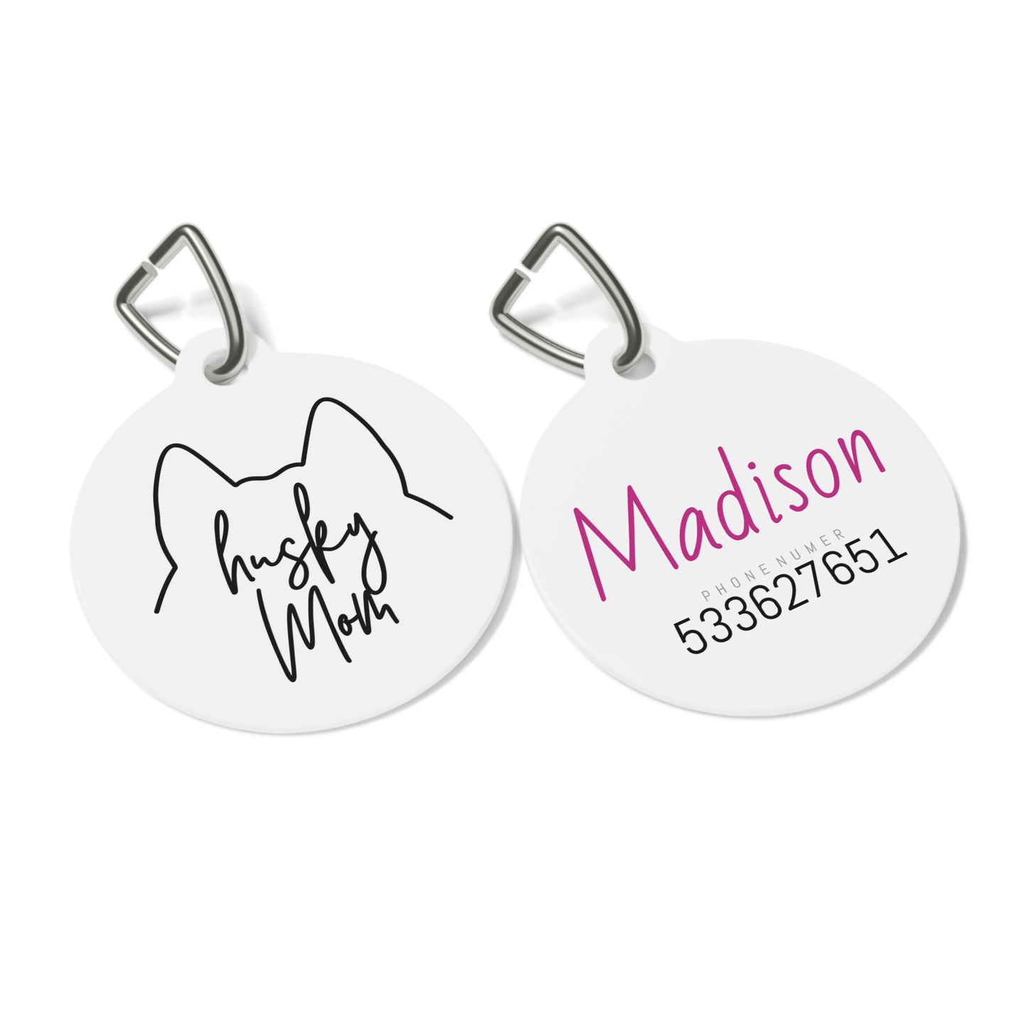 Custom Dog ID Tag with Name and Phone Number