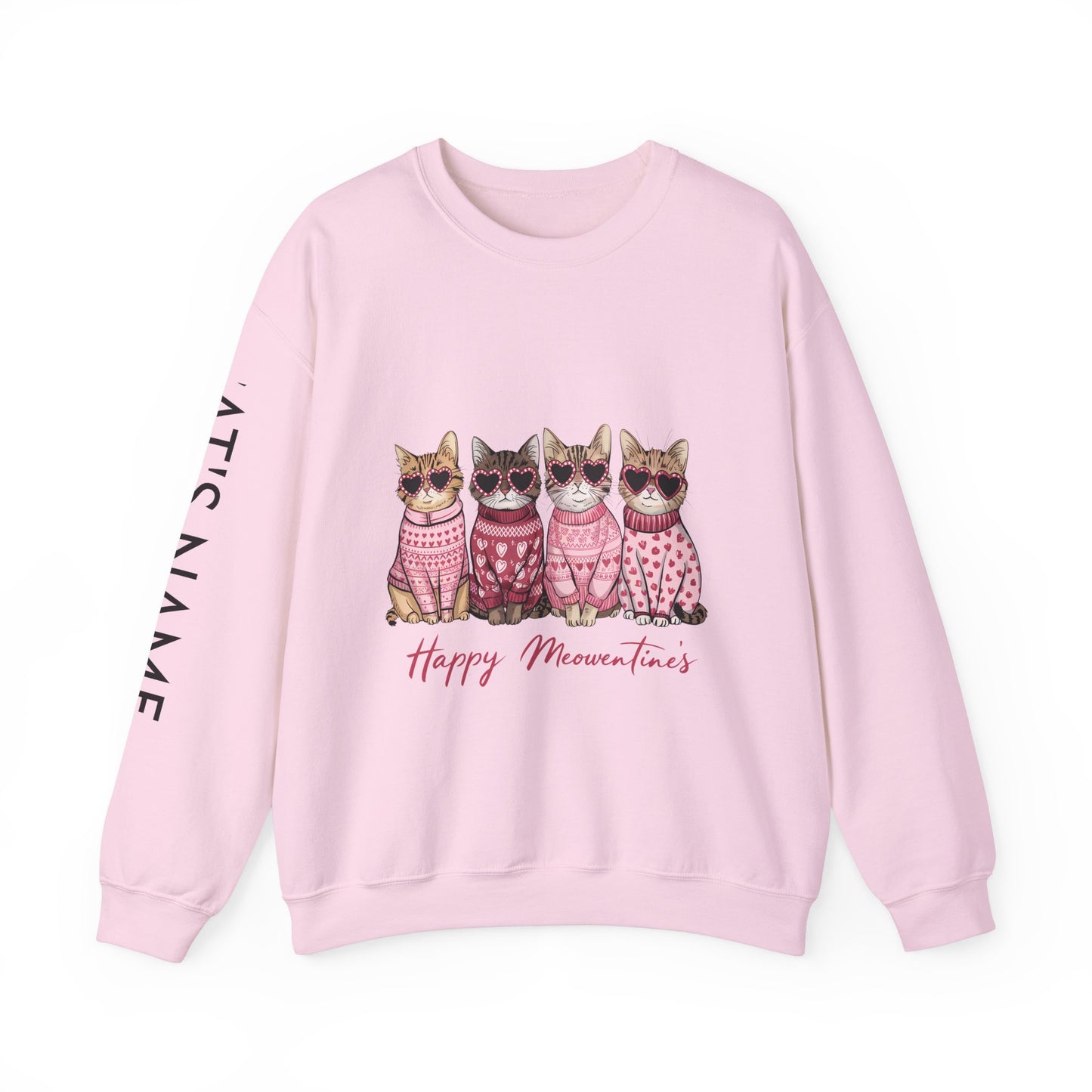 Cozy Cat Lovers Valentine's Sweatshirt, Cute Animal Apparel, Valentine's Day Gift, Unisex Crewneck, Fun Cat Sweatshirt