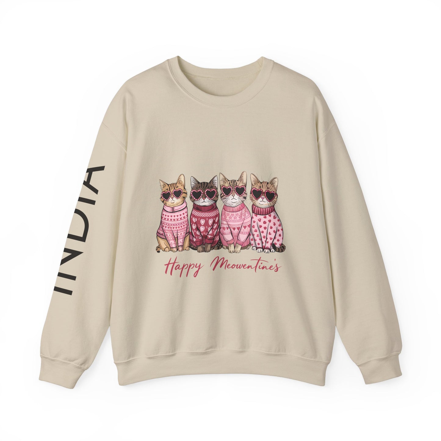 Cozy Cat Lovers Valentine's Sweatshirt, Cute Animal Apparel, Valentine's Day Gift, Unisex Crewneck, Fun Cat Sweatshirt